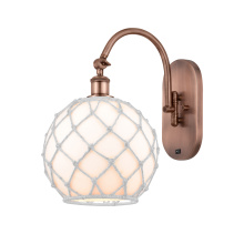 Innovations Lighting 918-1W-AC-G121-10RW - Farmhouse Rope - 1 Light - 10 inch - Antique Copper - Adjustable - Sconce