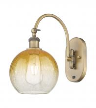 Innovations Lighting 918-1W-BB-G483-8AM - Brookhaven Globe - 1 Light - 8 inch - Brushed Brass - Sconce