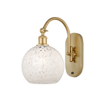 Innovations Lighting 918-1W-SG-G1216-8WM - White Mouchette - 1 Light - 8 inch - Satin Gold - Sconce