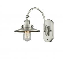 Innovations Lighting 918-1W-SN-M2 - Railroad - 1 Light - 8 inch - Brushed Satin Nickel - Adjustable Swing Arm