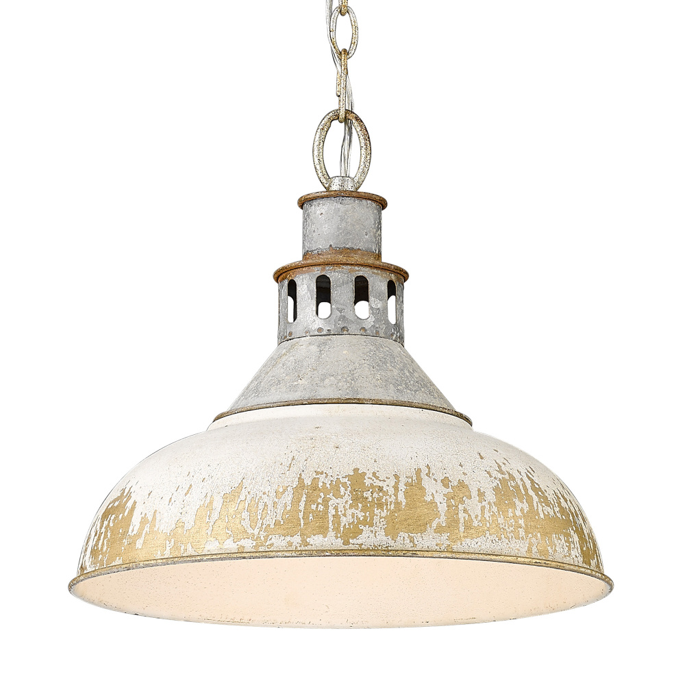 Golden Lighting Kinsley 1-light Pendant in Antique Ivory shade