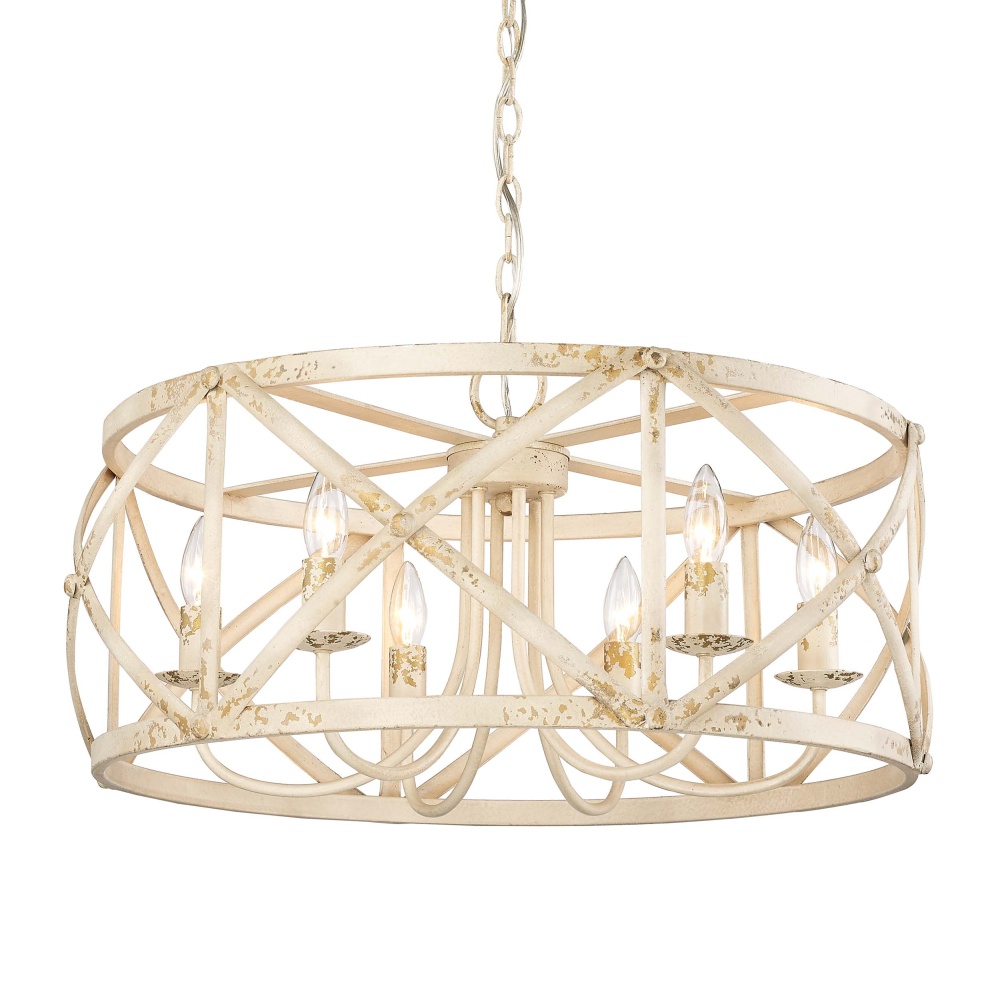 Golden Lighting Alcott 6-light Chandelier in Antique Ivory