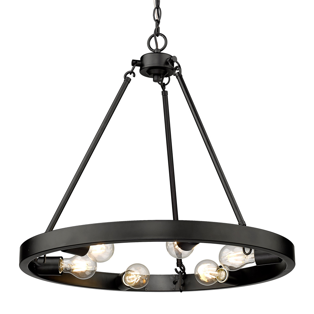 Golden Lighting Castile 6-light Chandelier in Matte Black