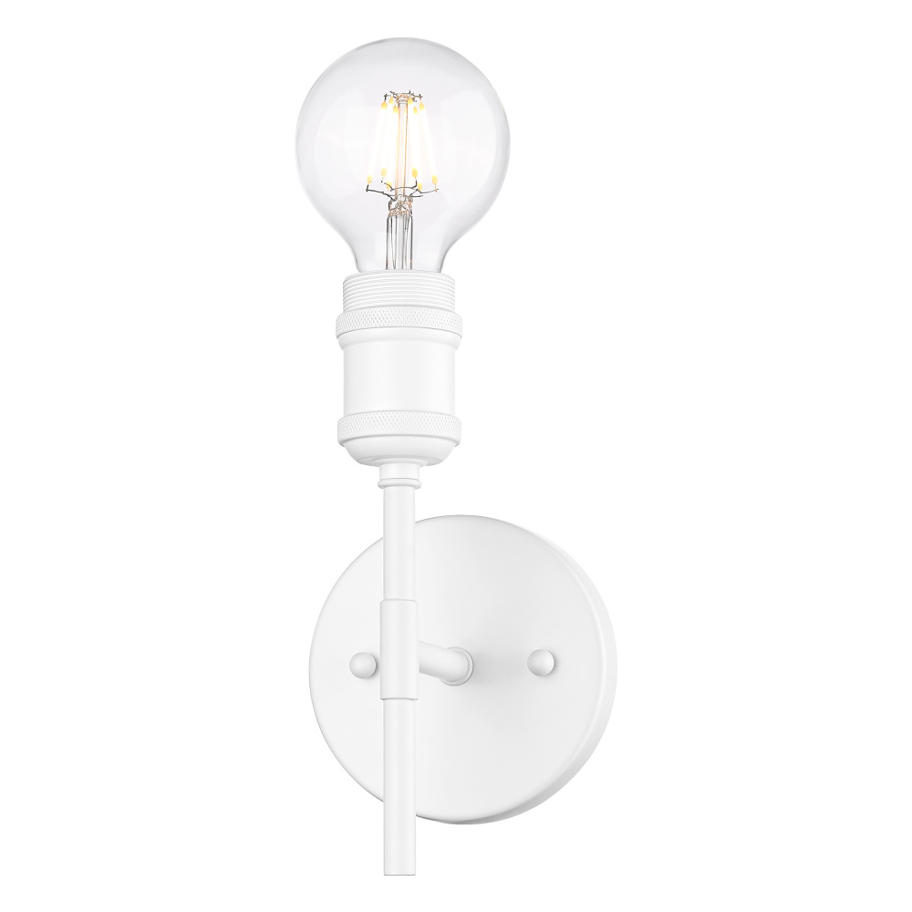 Wry Lighting Axel 1-light Wall Sconce in Matte White