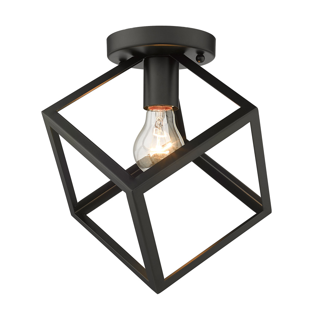 Golden Lighting Cassio 1-light Flush Mount in Matte Black