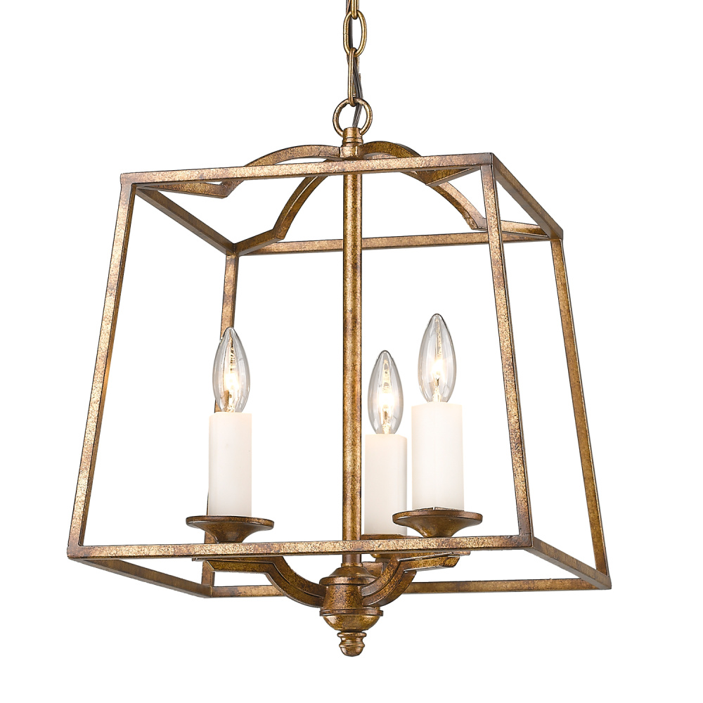Golden Lighting Athena 3-light Pendant in Grecian Gold