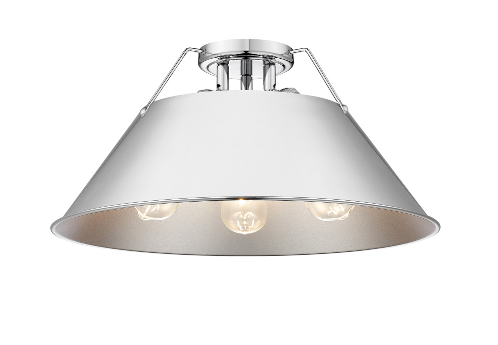 Yep by Golden Lighting Orwell 3-light Flush Mount in Chrome