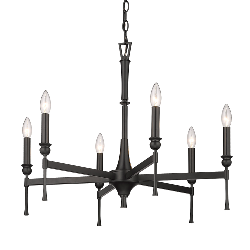 Golden Lighting Landon 6-light Chandelier in Matte Black