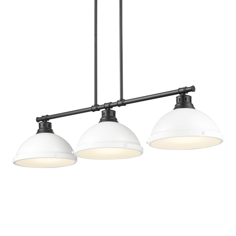 Yep by Golden Lighting Duncan 3-light Island Light in Matte Black and Matte White shade