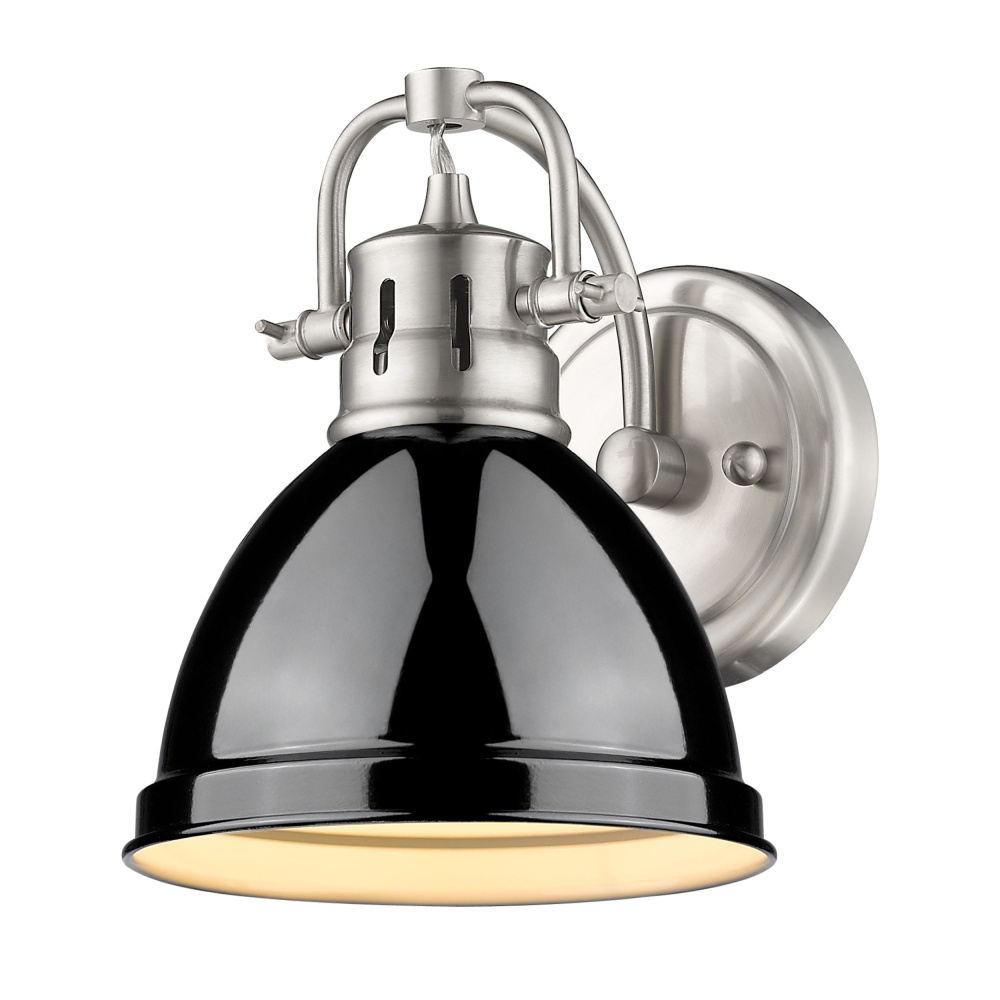Yep by Golden Lighting Duncan 1-light Vanity in Pewter and Black shade