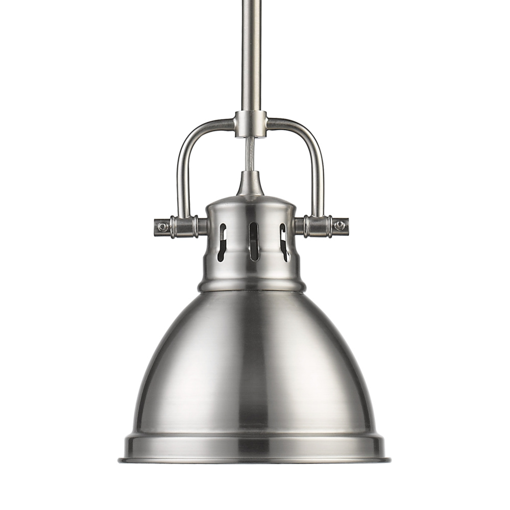 Wry Lighting Duncan 1-light 7in Rod Hung Pendant in Pewter