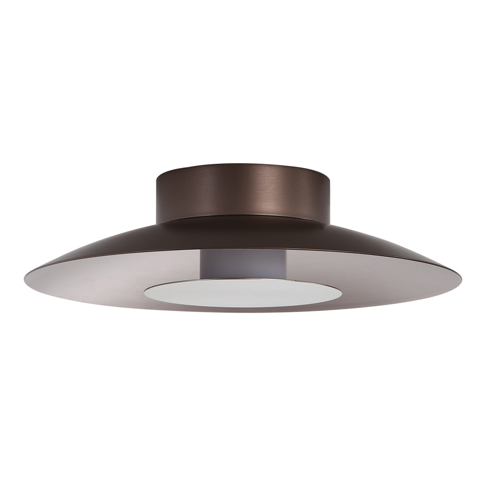 Yep by Golden Lighting Luma Integrated LED Flush Mount in Coffee Silver and Sand Nickel accent