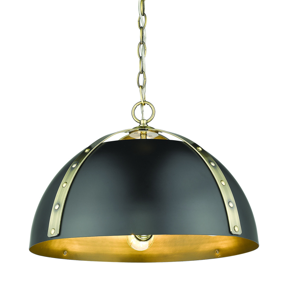 Golden Lighting Aldrich 3-light Pendant in Aged Brass