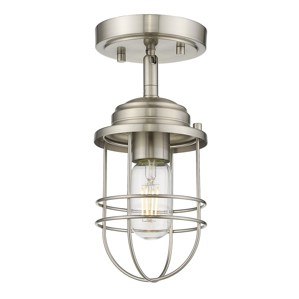 Golden Lighting Seaport 1-light Semi-Flush Mount in Pewter