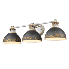 Golden 0865-BA3 AGV-ABI - Golden Lighting Kinsley 3-light Vanity in Antique Black Iron shade