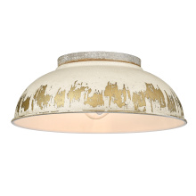 Golden 0865-FM AGV-AI - Golden Lighting Kinsley 2-light Flush Mount in Antique Ivory shade