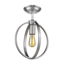 Golden 3167-1SF PW - Golden Lighting Colson 1-light Semi-Flush Mount in Pewter