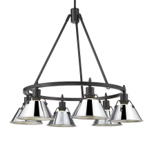 Golden 3306-6 BLK-CH - Yep by Golden Lighting Orwell 6-light Chandelier in Matte Black and Chrome shade