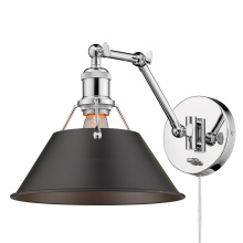 Golden 3306-A1W CH-RBZ - Yep by Golden Lighting Orwell 1-light Swing Arm Wall Lamp in Chrome and Rubbed Bronze shade