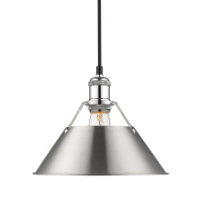 Golden 3306-M CH-PW - Yep by Golden Lighting Orwell 1-light 10in Pendant in Chrome and Pewter shade