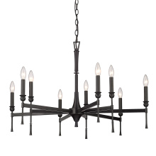 Golden 3509-9 BLK - Golden Lighting Landon 9-light Chandelier in Matte Black