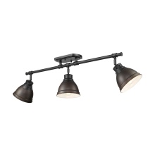 Golden 3602-3SF BLK-RBZ - Yep by Golden Lighting Duncan 3-light Semi-Flush Mount in Matte Black and Rubbed Bronze shade