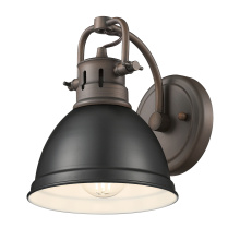 Golden 3602-BA1 RBZ-BLK - Yep by Golden Lighting Duncan 1-light Vanity in Rubbed Bronze and Matte Black shade