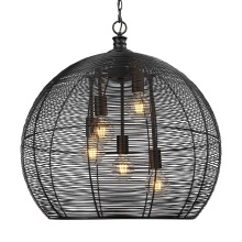Golden 6802-L BLK - Golden Lighting Calypso 5-light Pendant in Matte Black