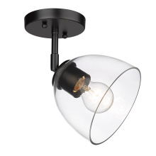 Golden 6958-SF BLK-BLK-CLR - Golden Lighting Roxie 1-light Semi-Flush Mount in Matte Black