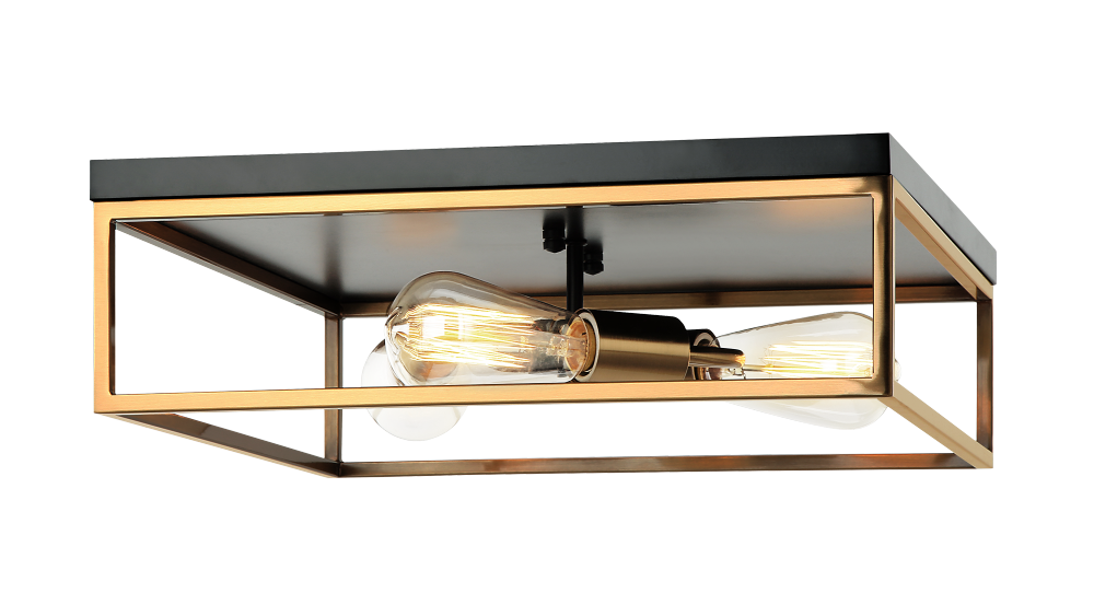 Clarke Black, Aged Gold Brass Ceiling Mount