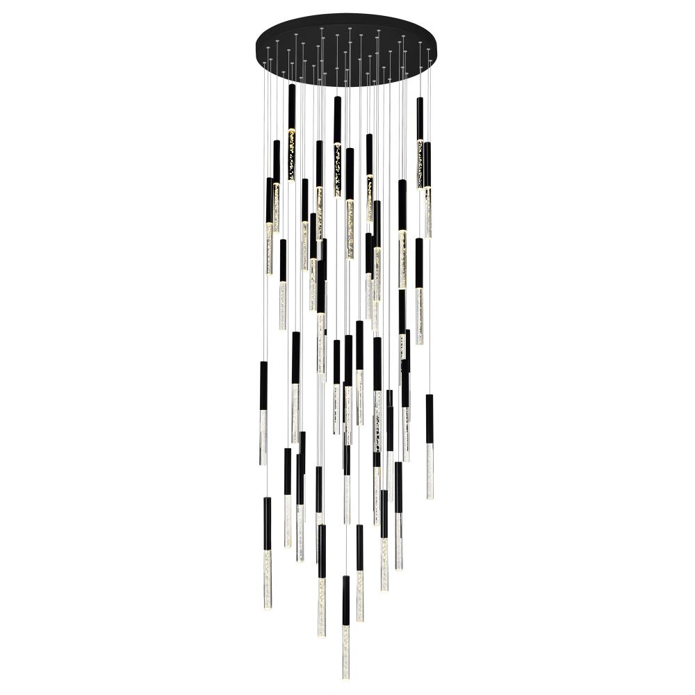 Dragonswatch Integrated LED 32in 45 Pendant Black Chandelier