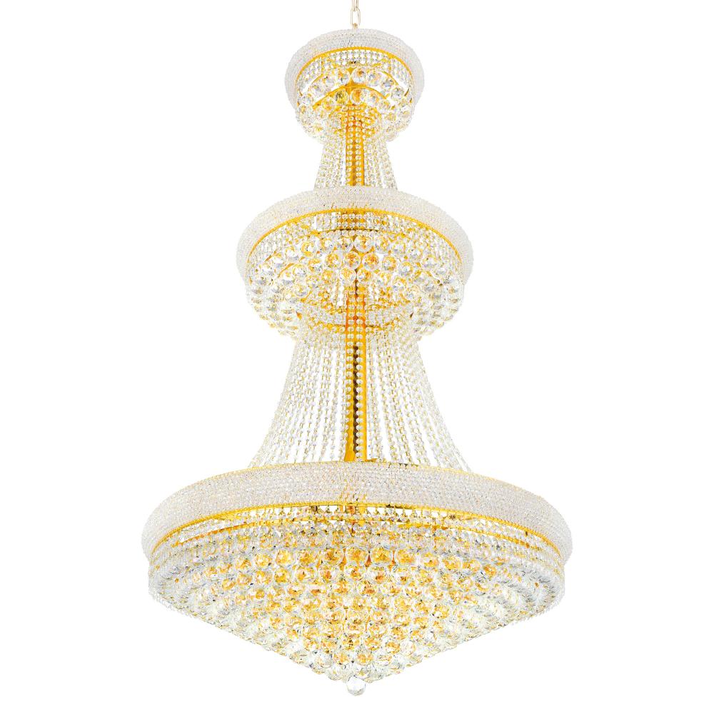 Empire 34 Light Down Chandelier With Gold Finish