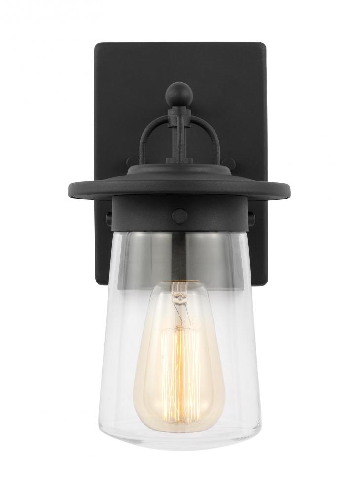 Tybee casual 1-light LED outdoor exterior small wall lantern sconce in black Finish