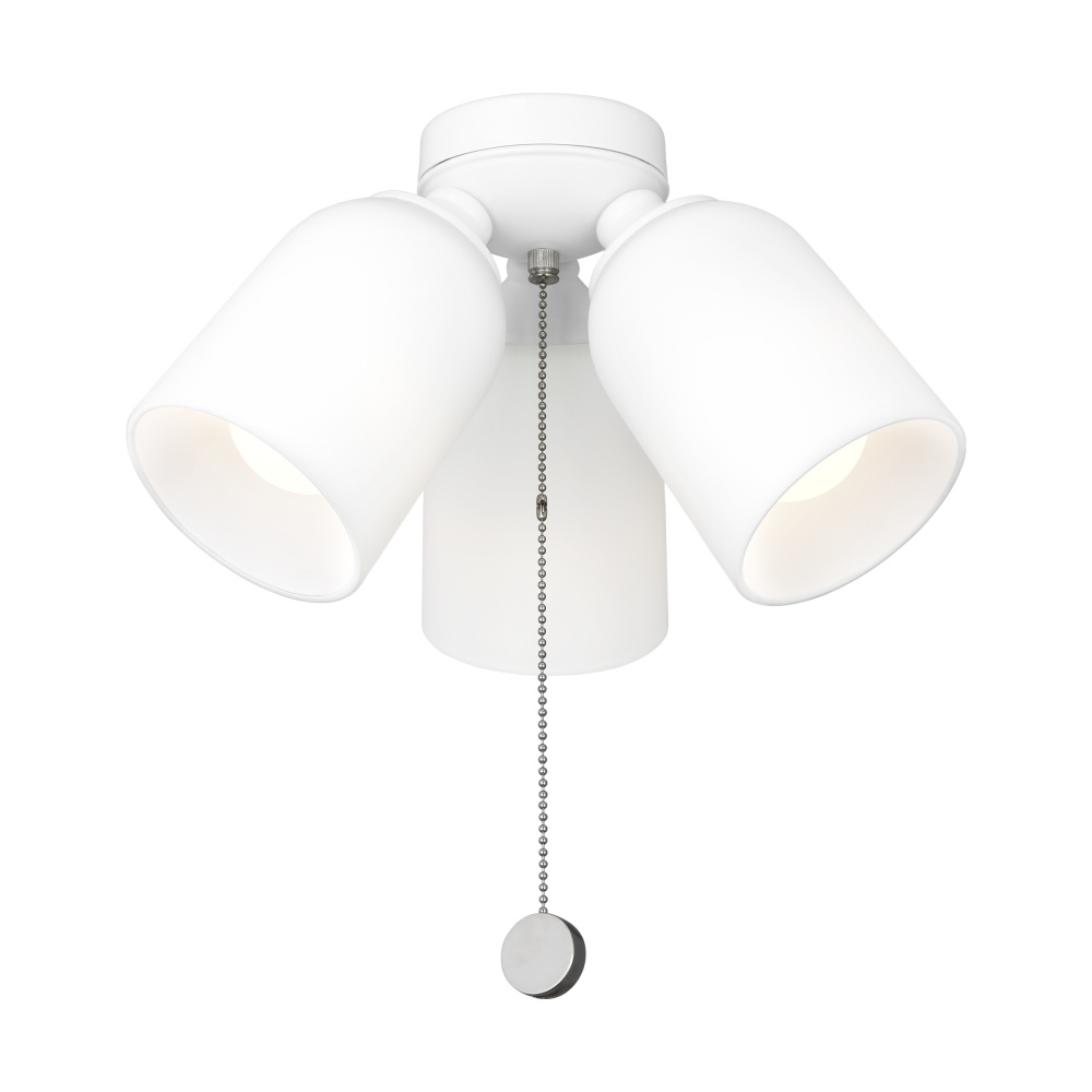 Emile Light Kit in Matte White with Etched White Glass