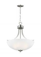 Generation Lighting 6616503EN3-962 - Geary transitional 3-light LED indoor dimmable ceiling pendant hanging chandelier pendant light in b