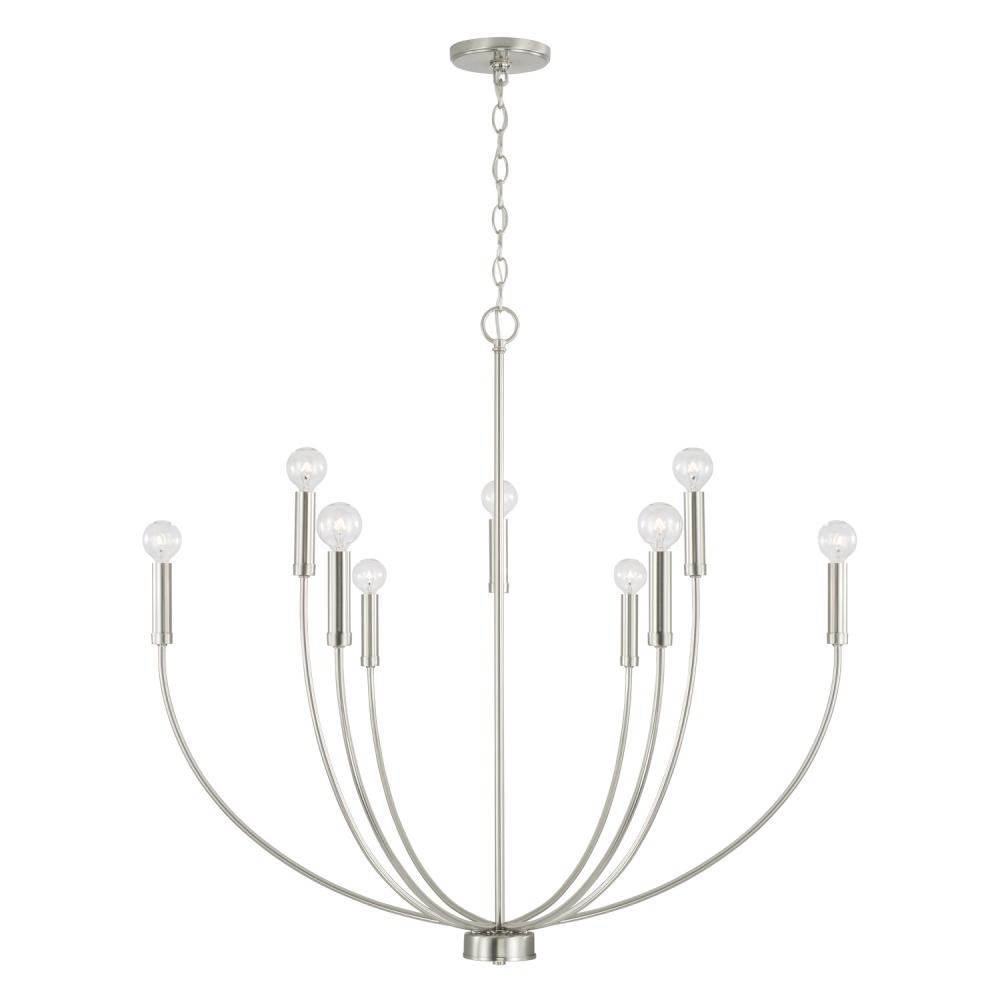 8-Light Chandelier in Brushed Nickel