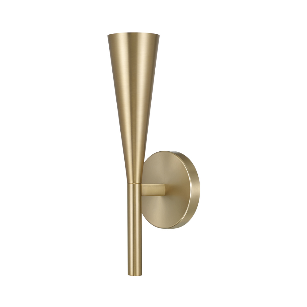 5" W x 15" H 1-Light Modern Tapered Sconce in Matte Brass