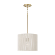 Capital 357912MA - 12" W x 10" H 1-LT Handcrafted Drum Pendant in Matte Brass with Hand-wrapped Bleached Natura