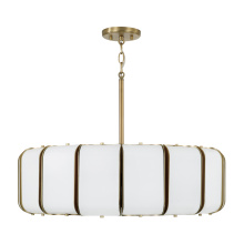 Capital 361801AD - 26.5" W x 8" H Integrated LED Pendant in Aged Brass with White Milk Glass Panels