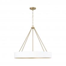 Capital 453041RE - 4-Light Modern Circular Metal Chandelier in Matte White with Painted Matte Brass Interior