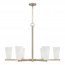 Capital 456961MA-556 - 6-Light Chandelier in Matte Brass with Faux Alabaster Glass