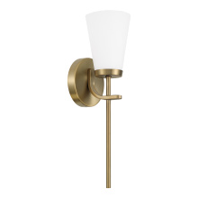 Capital 661011AD-660 - 5" W x 17" H 1-Light Wallchiere Sconce in Aged Brass with Tapered Soft White Glass