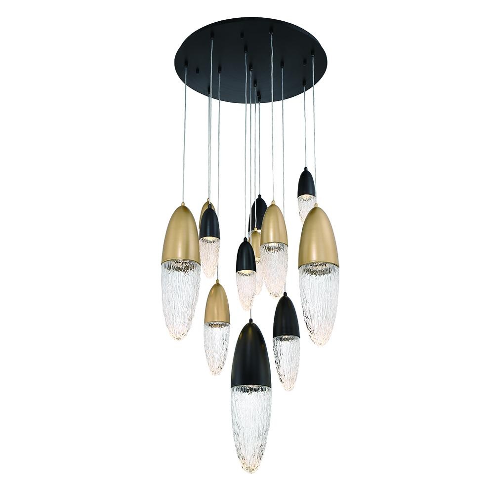 ECROU,12LT CHANDELIER,BLK/GLD