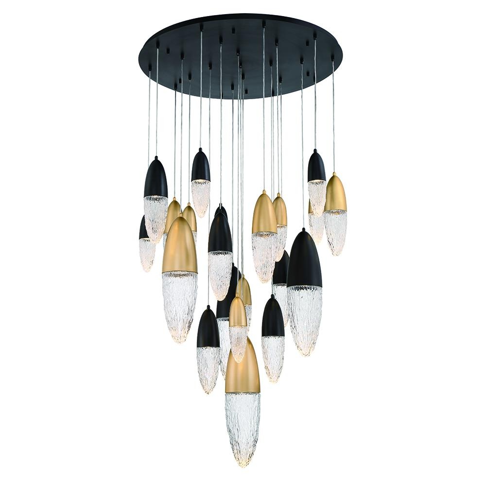 ECROU,22LT CHANDELIER,BLK/GLD