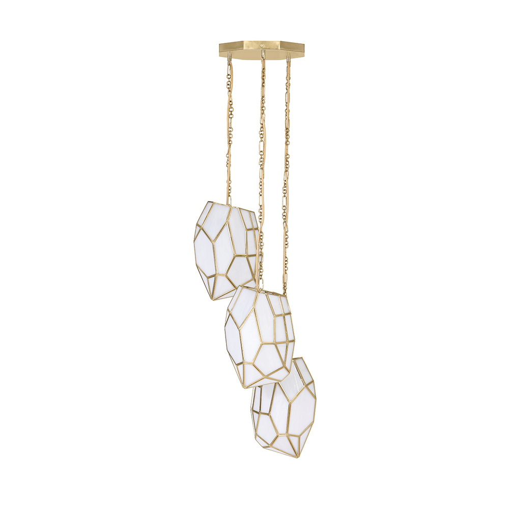Heera, 3LT Chandelier, Gold