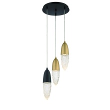 Eurofase 43858-046 - ECROU,3LT CHANDELIER,BLK/GLD