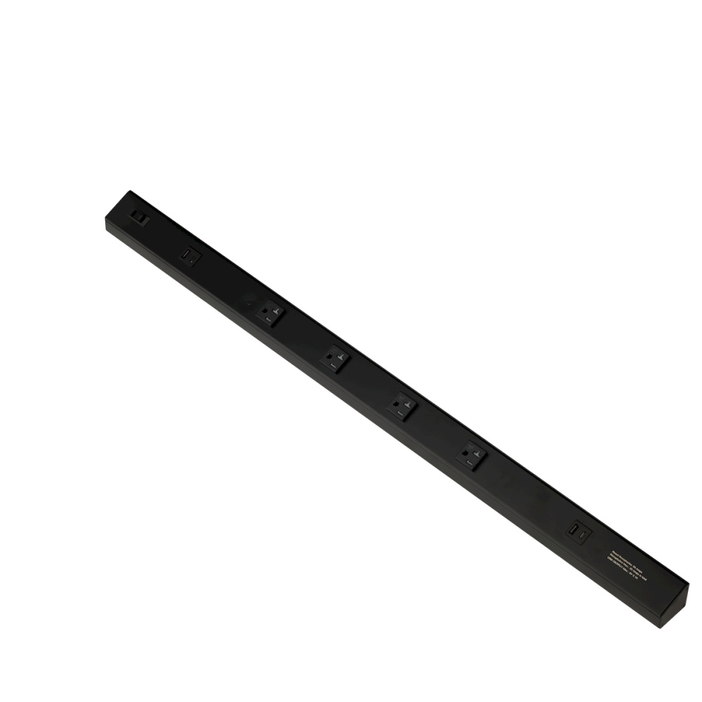 ATOM 36INCH POWER STRIP BLACK FINISH 4 20A TR RECEPTACLES 2 USB 1 RESET SWITCH