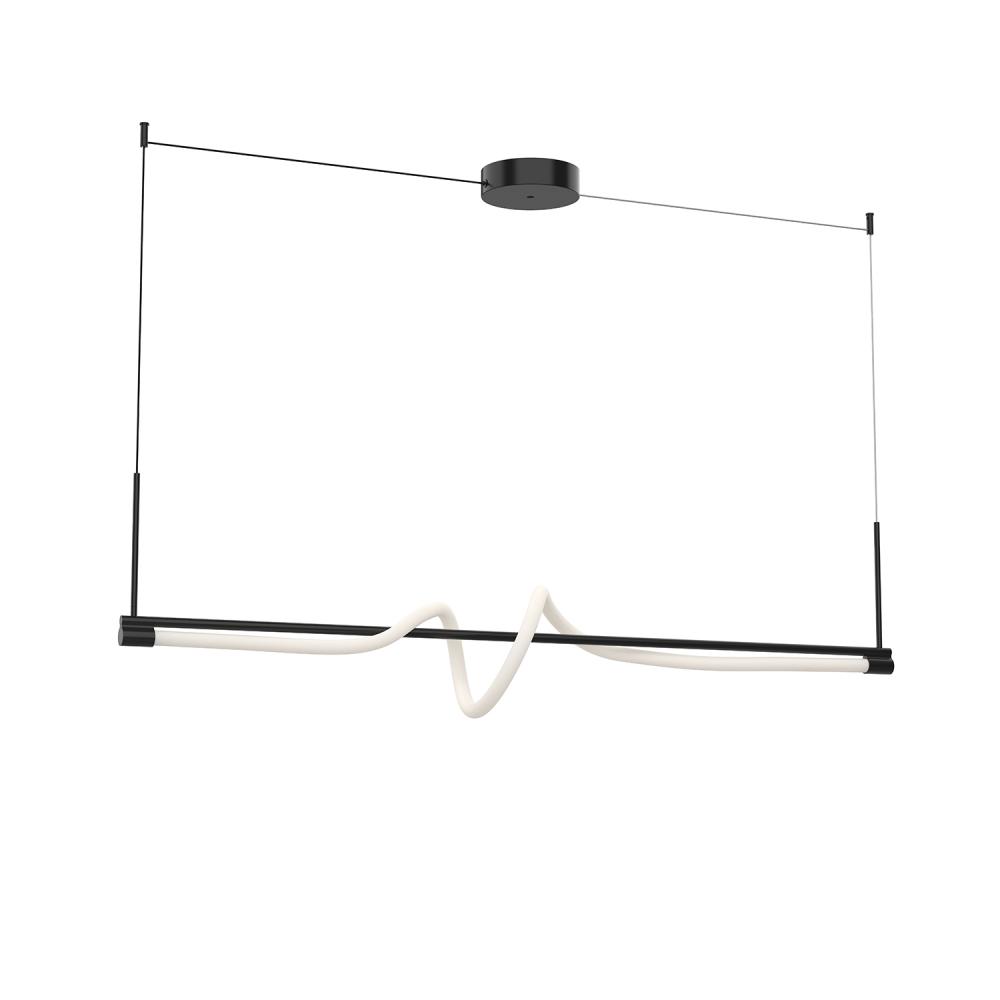 Cursive 54-in Black LED Linear Pendant