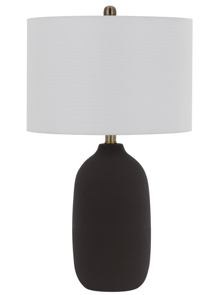 150W 3 way Trani ceramic table lamp with hardback fabric shade