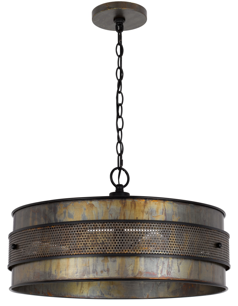 60W x 3 Heraklion metal drum chandelier